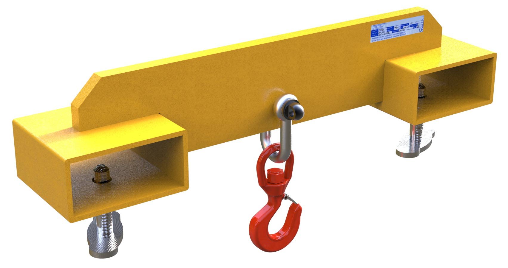 Lifting Safety Cont. FMHA-2.0 Forklift Truck Adjustable Hook Attachment, 2000 kg