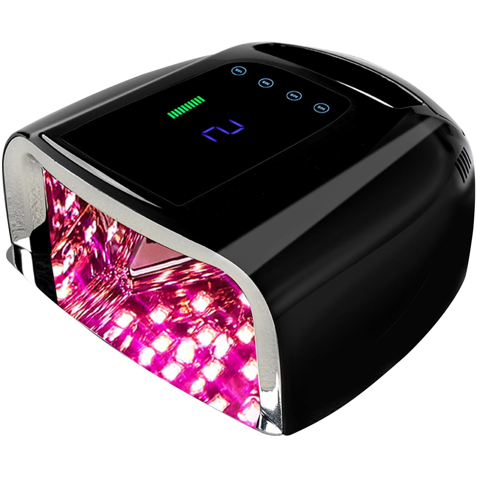 YINGJEE UV Lamps for Gel Nails, 96W Rechargeable Nail Lamp UV LED Nail Lamp, Professional Nail Dryer Portable Nail Light for Nails with LCD Display Auto Sensor for Nail Salon Home Use (Black)