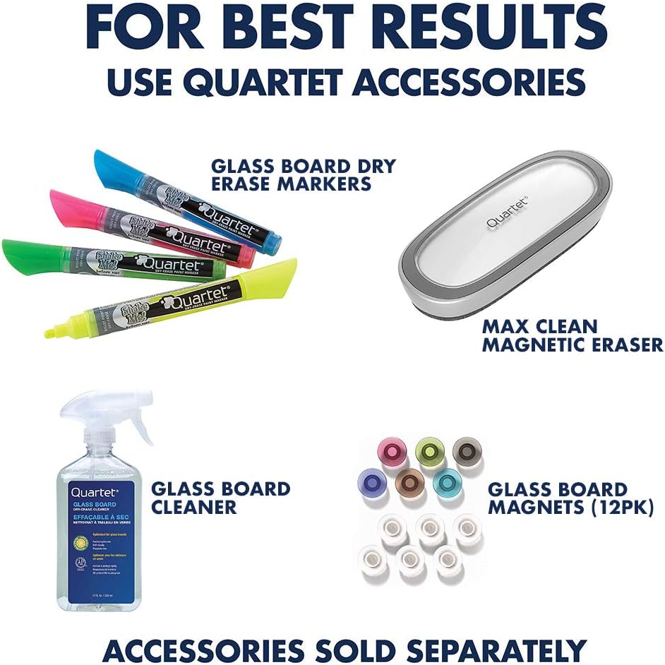 Quartet Glass Whiteboard, Magnetic Dry Erase White Board, 2' x 1.5', Black Surface, Infinity (G2418B) : Office Products