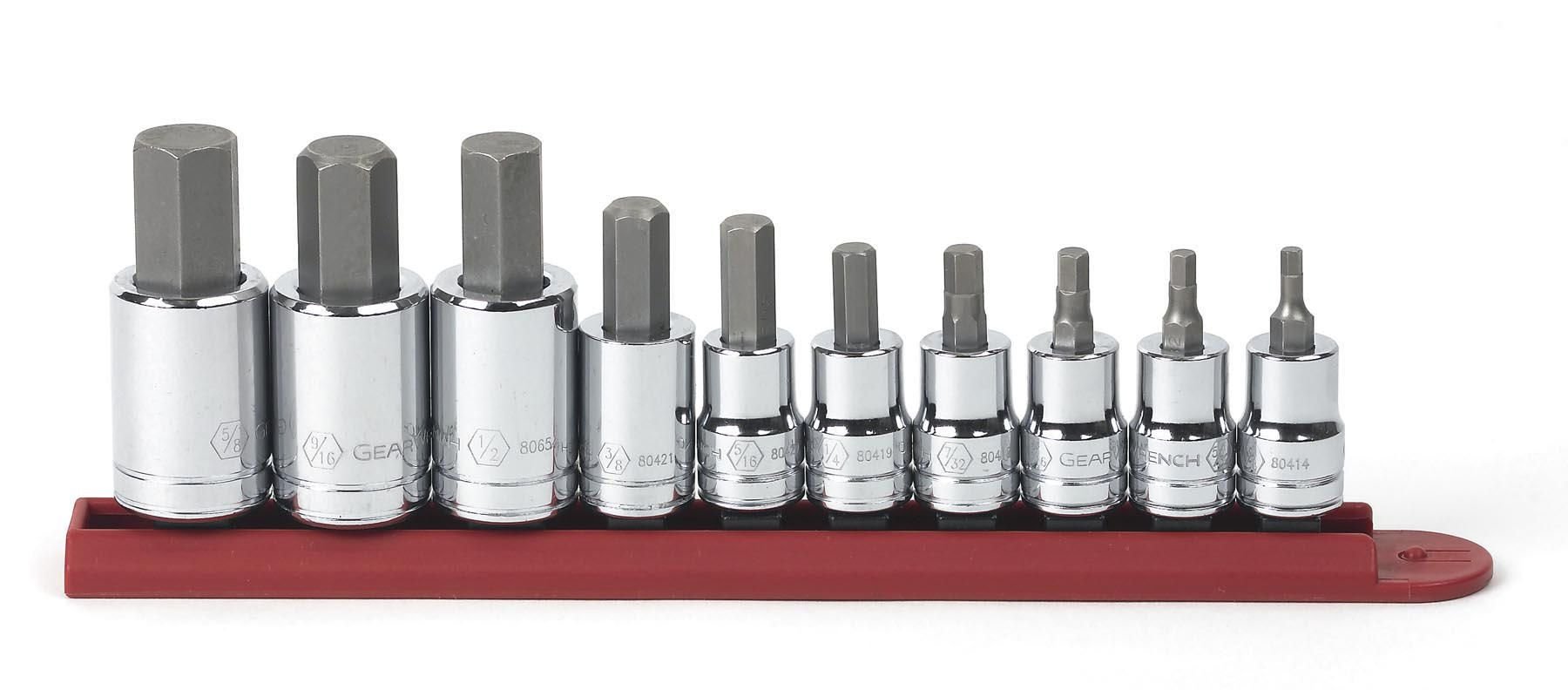 GearWrench 10 Pc. 3/8" & 1/2" Drive Hex Bit Socket Set, SAE - 80579