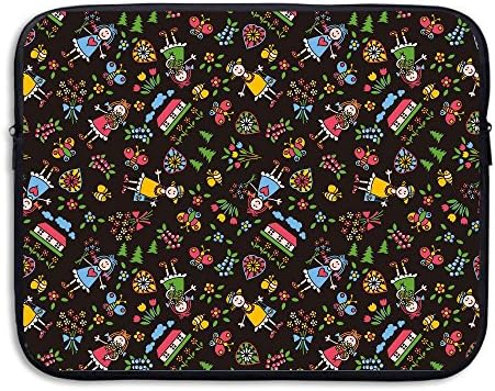 Business Briefcase Sleeve Girl Garden House Tree Flowers Laptop Sleeve Case Cover Handbag For 15 Inch Macbook Pro/Macbook Air/Asus/Dell/Lenovo/Hp/Samsung/Sony/Women &amp; Men