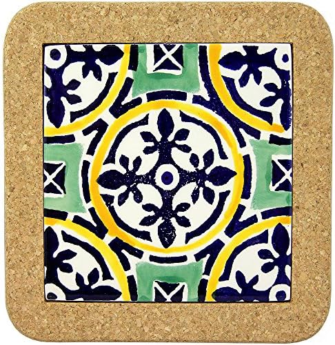 Portugal Gifts Hand Painted Tile Trivet With Cork Made In Portugal (B)