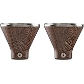 Snowfox Premium Vacuum Insulated Stainless Steel Martini Glass, Set of 2, Martinis Stay Icy Cold, Stemless Cocktail Glasses, Elegant Home Entertaining, Bold Beautiful Barware Set, 8 oz, Dark Walnut