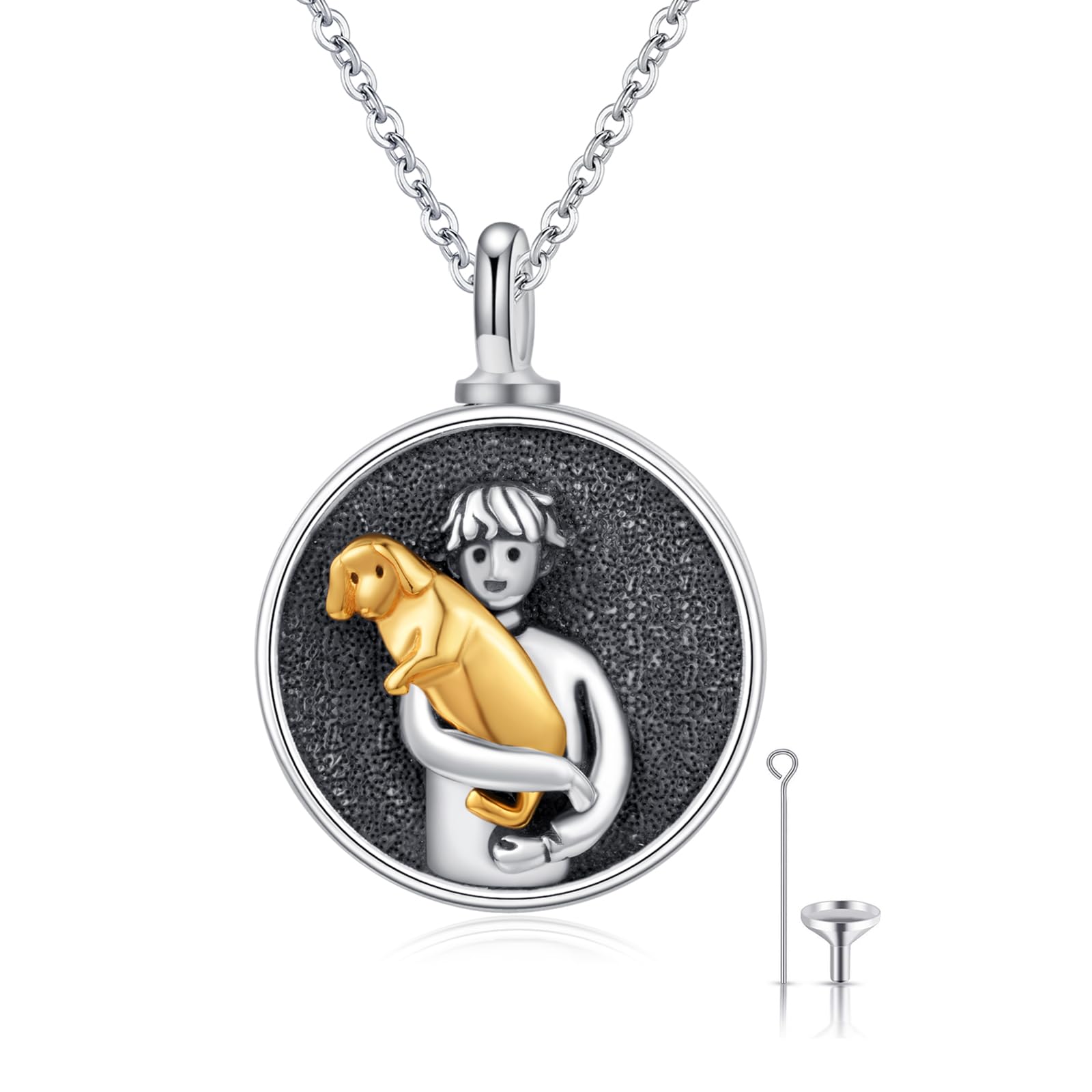 XIXLES Dog Ashes Necklace 925 Sterling Silver Pet Urn Pendant Cremation Jewellery for Women Men