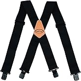 MELOTOUGH Men's Suspenders Fully Elastic 2 inch Wide X back Heavy Duty Work Suspenders