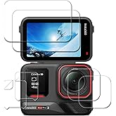 iDaPro Lens Screen Protector for Insta360 Ace Pro 2 Lens + LCD Screen + Insta 360 Front Screen [6 Pcs] ，Tempered Glass Bubble