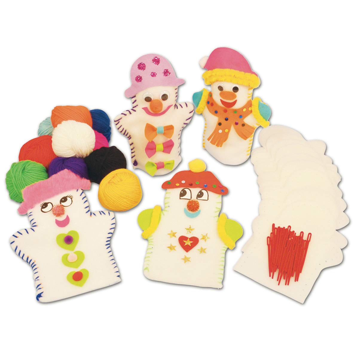 Springboard Snowman Hand Puppets Kit - Puppet Making Kit for Children - Kids Craft Sewing Activity Packs - Early Years Learning Resources - 30-Pack -20 x 16 cm