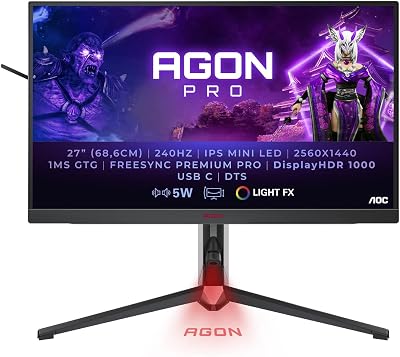 AOC AGON AG274QZM 27" QHD 240Hz Mini LED Gaming Monitor 1ms IPS HDR1000 KVM