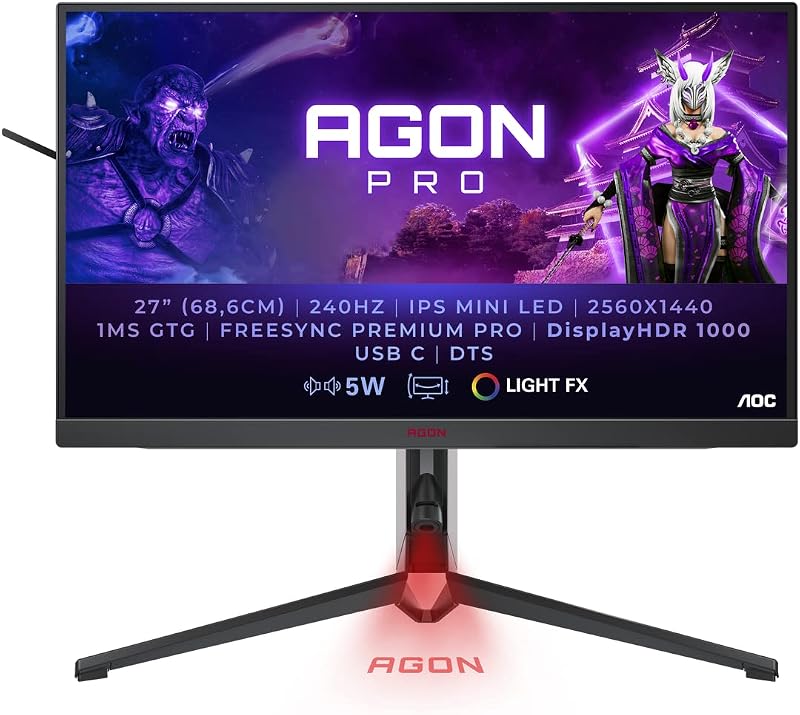 AOC AGON AG274QZM 27" QHD 240Hz Mini LED Gaming Monitor 1ms IPS HDR1000 KVM