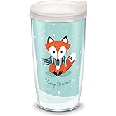 Tervis Christmas Holiday Fox Made in USA Double Walled Insulated Tumbler Travel Cup Keeps Drinks Cold & Hot, 16oz, Classic