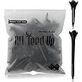 All Teed Up Premium Plastic Golf Tees - Black- 2.75 & 1.5 Inch Plastic Combo Pack