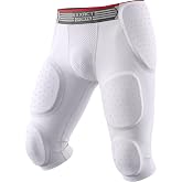 Exxact Sports Battle 7-Pad Football Girdle for Men &amp; Boys with Cup Pocket | Lightweight Padded Compression Shorts with Integrated Ultra-Flex Hip, Thigh, Knee &amp; Tailbone Pads, Protective Girdle Football