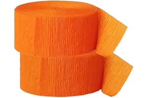 WELL KRAFTY OCD Bargain Crepe Paper Streamer, 81 Feet (2 Piece) - Party Supplies for Parties, Baby Shower, Bridal Shower, Multi Colors (Orange)