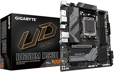 Gigabyte B650M DS3H Motherboard AM5 Ryzen 8000 DDR5 PCIe 4.0 M.2 2.5GbE USB3.2