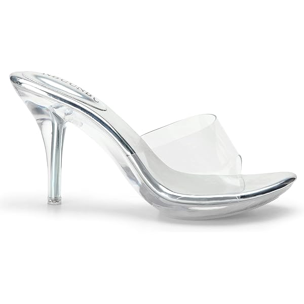 Amazon.com | MOOMMO Women Clear Heel Sandals Mules Open Peep