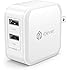 iClever BoostCube 4.8A 24W Dual USB Travel Wall Charger with SmartID Technology, Foldable Plug for iPhone iPad, Samsung Galaxy, HTC Nexus Moto Blackberry, Bluetooth Speaker Headset & Power Bank, White