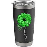 Cirrhosis of the Liver Awareness Warrior Pretty Ribbon Stainless Steel Insulated Tumbler