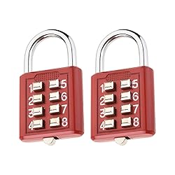 MroMax 2Pcs 8-Digit Combination Padlock Push Button