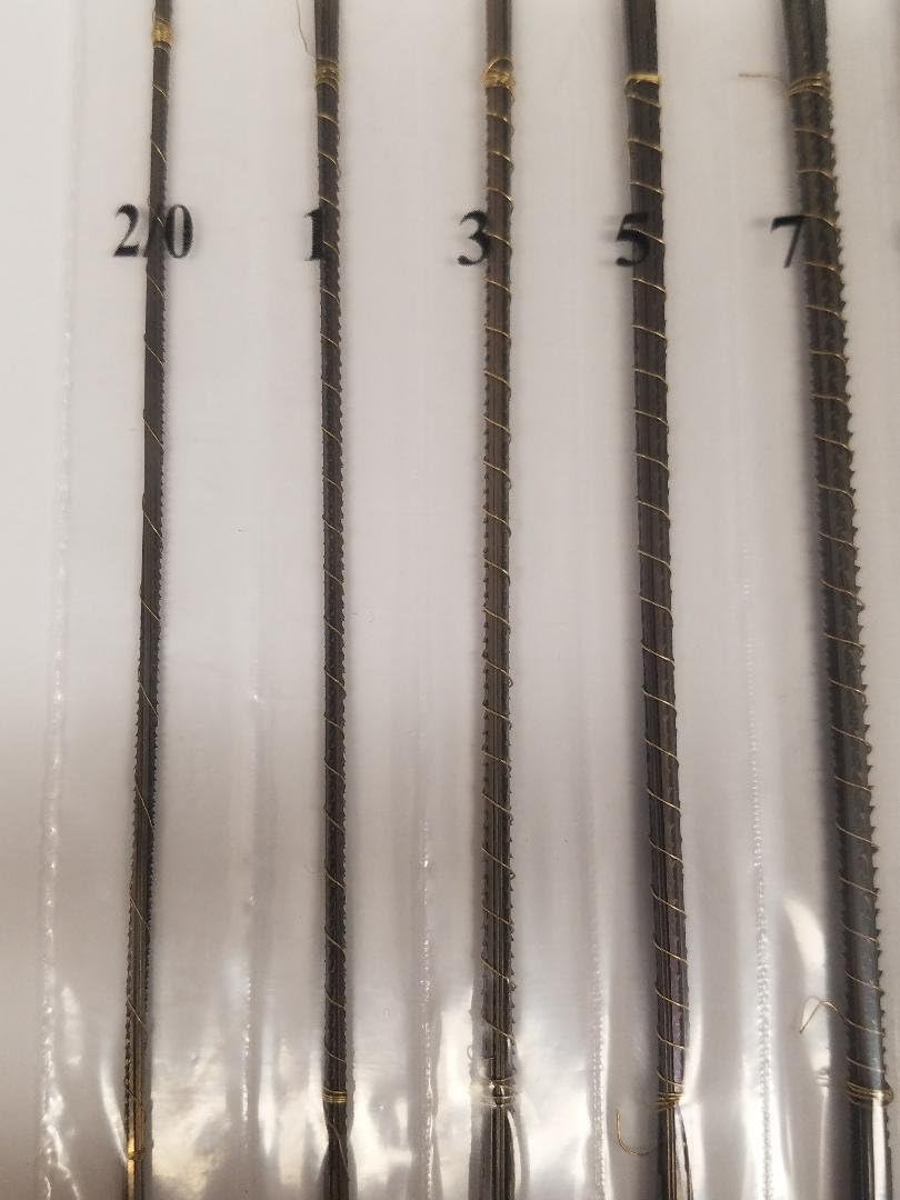 5 Dozen Pegas Modified Geometry Pinless Scroll Saw Blades Variety Intro Pack (2/0, 1, 3, 5, 7)