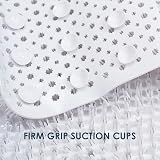 AQUALONA Luxury Bath Mat Anti-Mould Non-Slip PVC Comfort White view 4