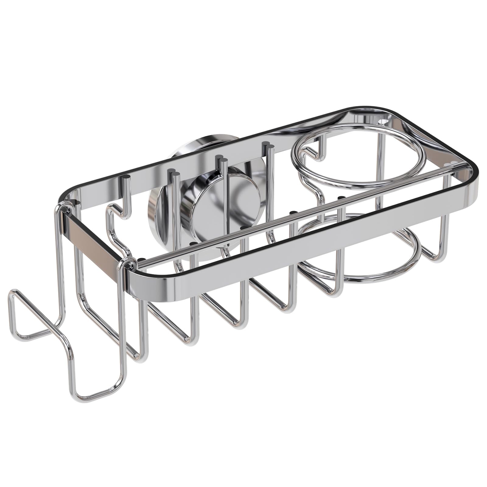 Photo 1 of TAILI 4-in-1 Rustproof Sink Caddy & Sponge Holder with Removable Strong Suction Cup for Kitchen Sink - Silver