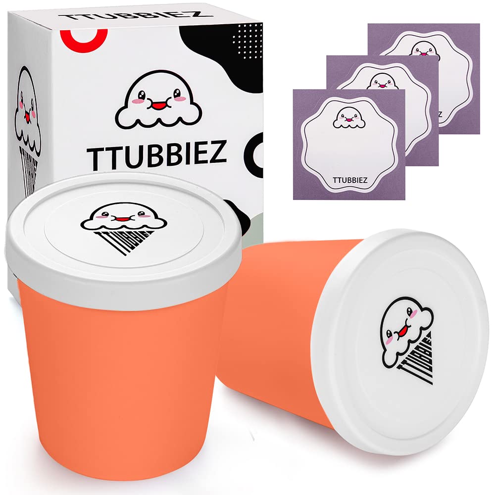Photo 1 of TTUBBIEZ Ice Cream Containers (2 Pack - 1 Quart Each), Ice Cream Containers for Homemade Ice Cream, Ice Cream Storage Containers for Freezer, 1 Quart Freezer Containers for Ice Cream Storage - Berry