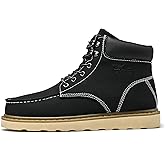 LUODENGLANG MENS Work Boot High-tops Slip Resistant Protective Leather Shoes Outdoor Sports Fluffing Warm Shoes In Winter Cotton-padded Shose.