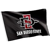 Desert Cactus San Diego State University SDSU Flag - 3 x 5 Feet Aztecs Banner, Indoor/Outdoor Durable Fabric, 100% Polyester Design (Style 7)