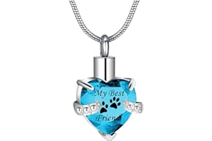 RIMZVIUX Cremation Jewelry for Ashes for Dog Cat Waterproof Pet Memorial Urn Pendant Necklace for Ashes