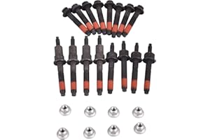 SUSUCAR Exhaust Manifold Bolt Hardware Kit Stud Nut Fit for 1999-2009 Dodge Ram Chrysler Jeep 4.7L 6505257AA 6504331