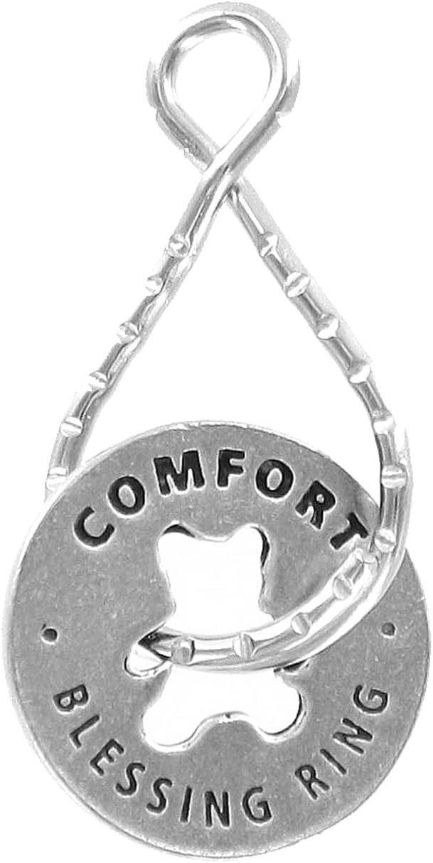 Comfort Teddy Bear Reversible Blessing Ring Keychain