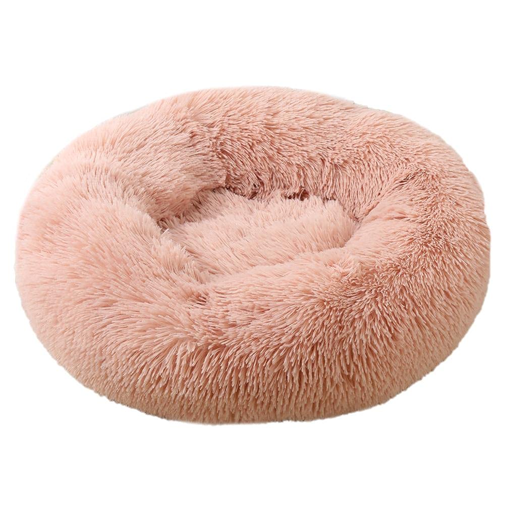 pet wiz Soft Calming Donut Bed - Premium Quality For Dogs & Cats - Anxiety Relief - 50cm, 80cm, 100cm - 6 Colours Available (50cm, Pink)