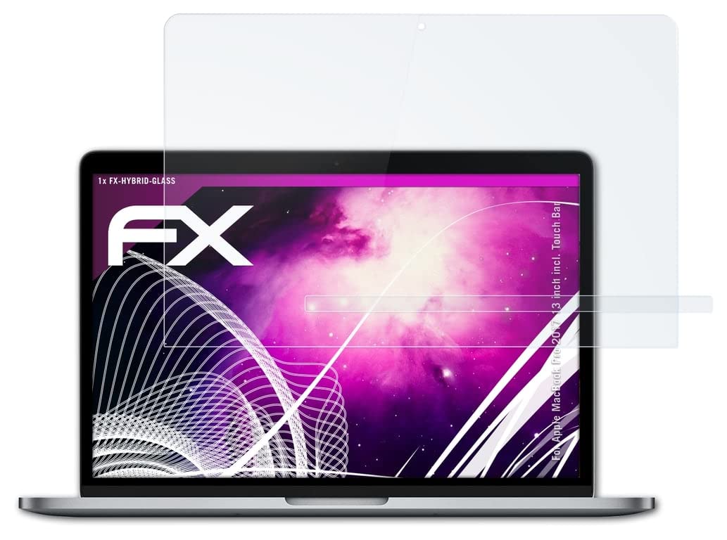 atFoliX Glass Film Compatible with Apple MacBook Pro 2017 13 Inch Including Touch Bar Tempered Glass Film, 9H Hybrid Glass FX Protective Tempered Glass Film (Set of 1)