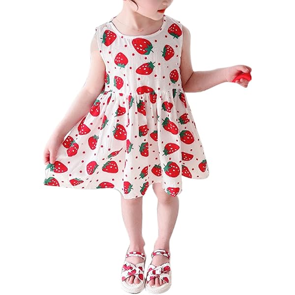 Hiwil Little Girls Bohemian Rainbow Sundress - Summer Beach Dress With Necklace, Knee Length - View #4