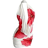 SweatyRocks Women's Club Halter Cowl Neck Dress Draped Going Out Open Back Cocktail Mini Dresses Party Clubwear