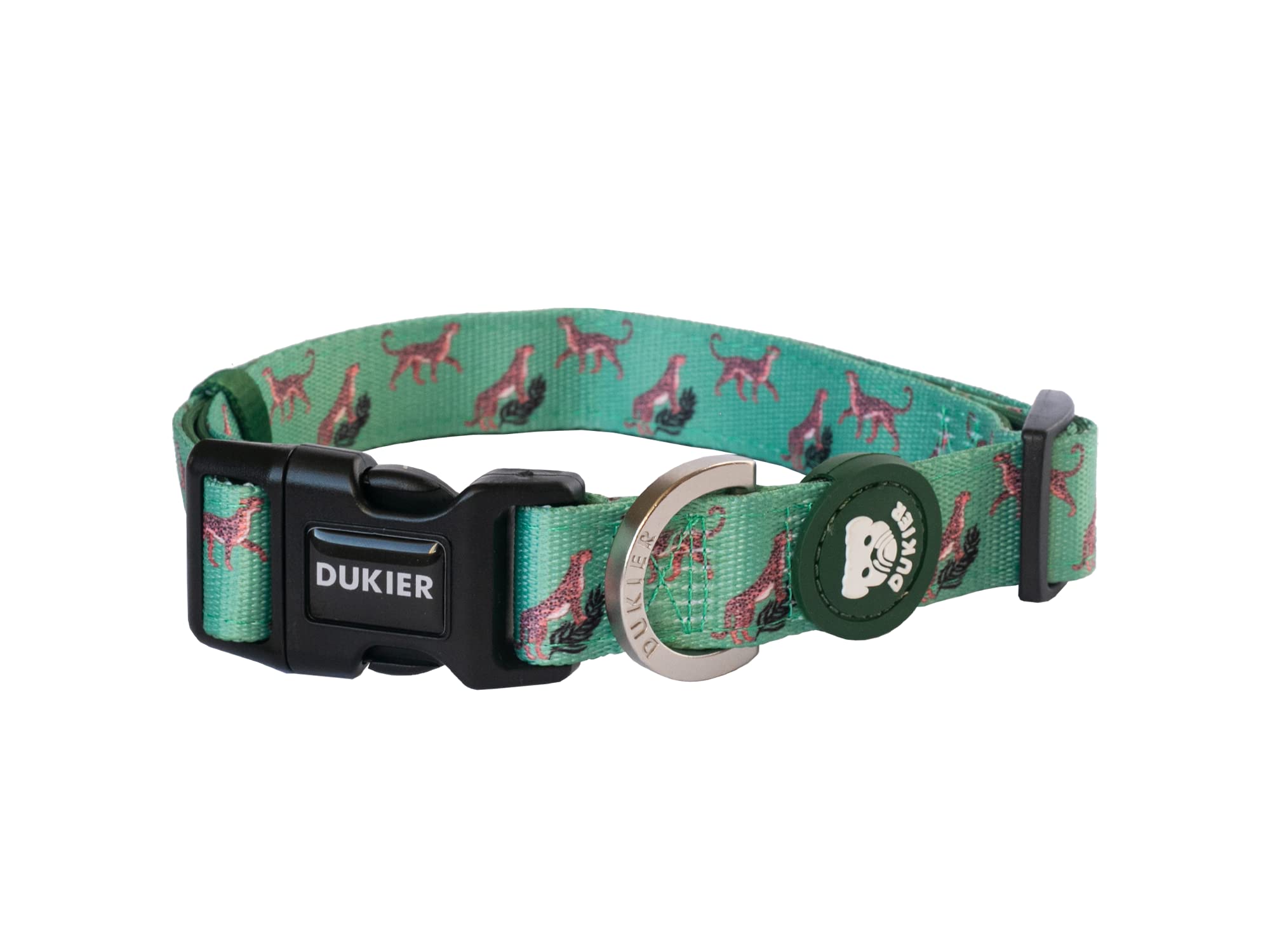 DUKIER - Dog Collar, Adjustable and Adjustable, Neoprene Pet Accessory, Sturdy, Leopard Design, Size M