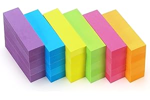 EASTERN WOLF 30 Pads 0.6x2 Inch Sticky Notes Flags Tabs Page Markers 6 Bright Color Sticky Index Tabs Page Flags 80 Sheet/Pad