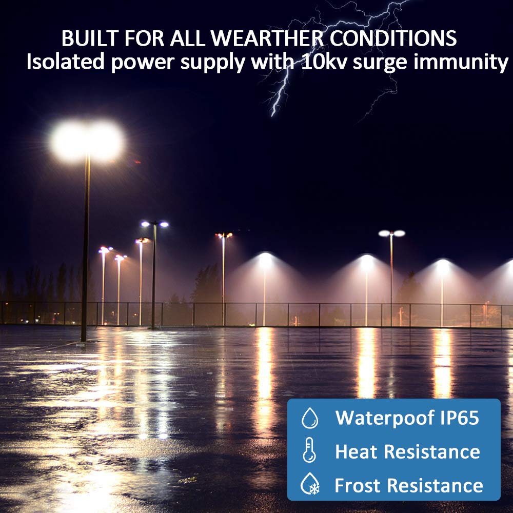 150W Outdoor Parking Lot Lighting, LED Street Light 22,500LM Super Bright 5000K Daylight White AC100-277V with Dusk to Dawn Photocell Replaces 1500W Halide Slip Fit Mount Shoebox Pole Light