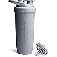 Smartshake Reforce Stainless Steel Protein Shaker Bottle 900 ml | 30 oz - Leakproof Screw-on Lid - BPA Free – Non Insulated Bottle- Unisex (Grey)