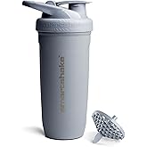 Smartshake Reforce Stainless Steel Protein Shaker Bottle - Non Insulated Unisex Gym Bottle | Metal Shaker Bottles - 900 ml | 30 oz - Leakproof Screw-On Lid - DEHP & BPA Free (Grey)