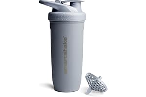 Smartshake Reforce Stainless Steel Protein Shaker Bottle 900 ml | 30 oz - Leakproof Screw-on Lid - BPA Free – Non Insulated Bottle- Unisex (Grey)
