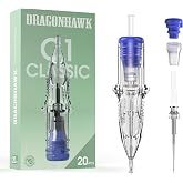 Dragonhawk Classic C1 1203RL Tattoo Needle Cartridges | 20 Clear Round Liners, Individually Sealed, Crisp Lining for Beginners and Artists