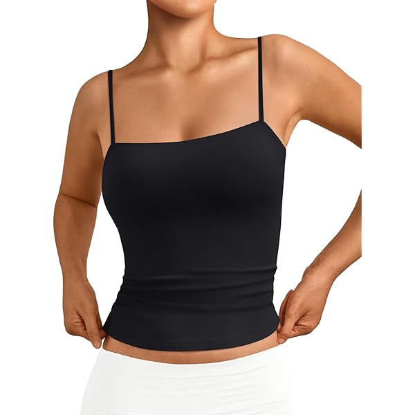 Trendy Queen Double Lined Adjustable Spaghetti Strap Tank Top for
