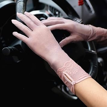 BPFSST Sommer Mittellange EIS-Seidenhandschuhe Frühling und Herbst Damen Extended Driving Sun Sleeve Handschuh Radfahren Anti