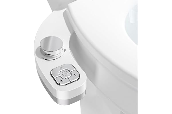 PIKETS Bidet Attachment Bidet Insert for Toilet Toilet Seat Bidet Attachment Water Pressure Control Double Nozzle and Self-Cl