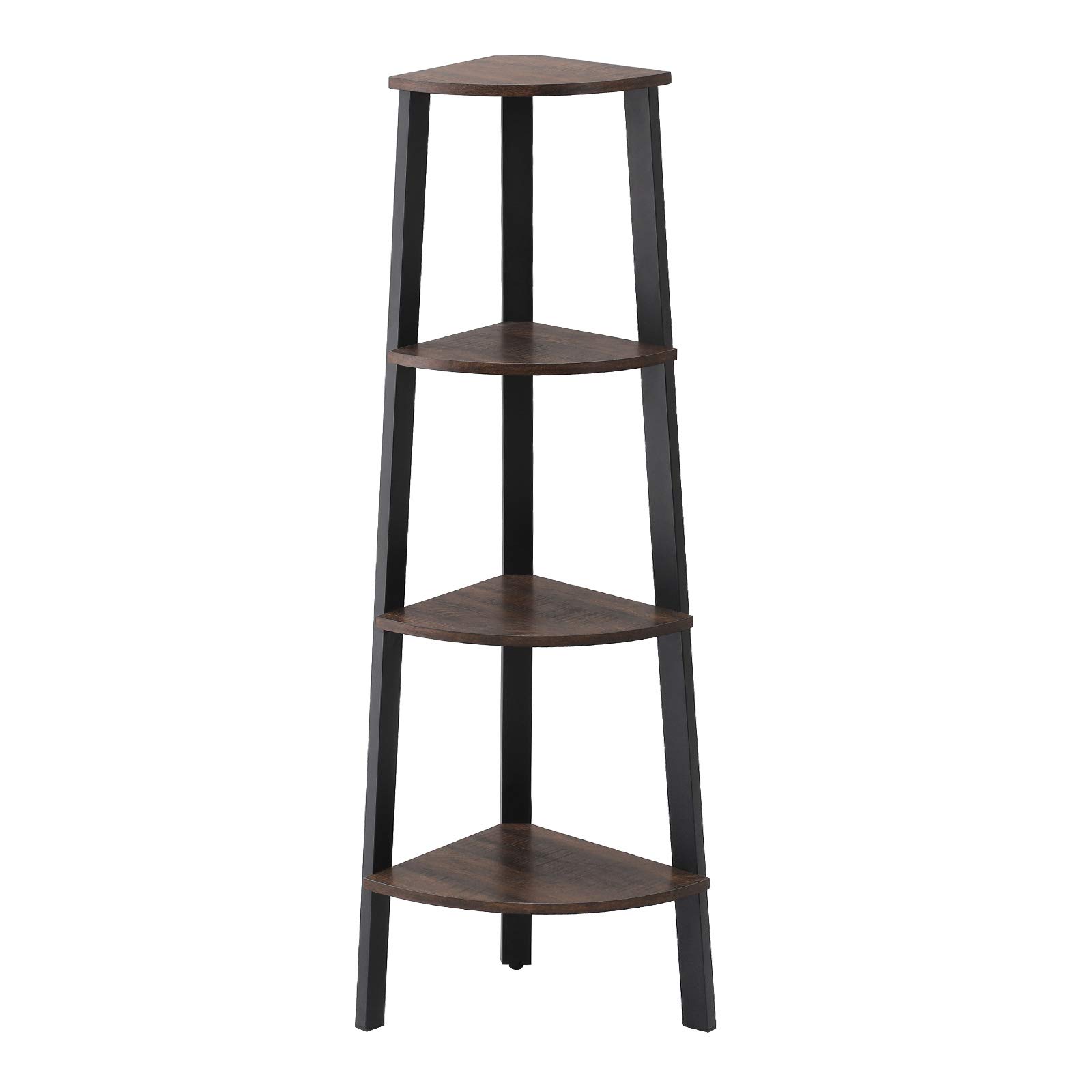 VASAGLE Industrial Corner Rack, 4Tier Ladder Shaped Bookcase For Home