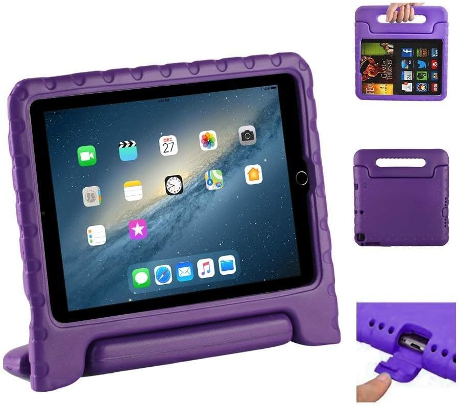 for iPad Air 1 Air 2 Case 5th 6th Generation for Kids,CaBesty Shock Proof for iPad 9.7 inch 2017/2018 New Cover with Handle iPad case Cover Purple