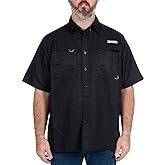 HABIT Men's HB Short Sleeve River Shirt, Black, X-Large