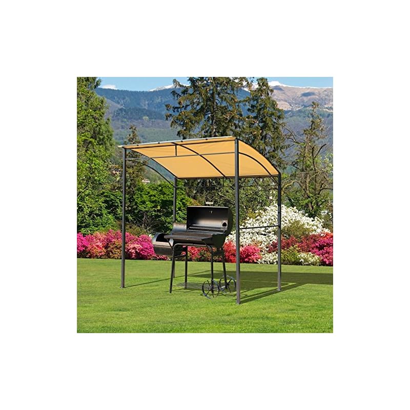 Outsunny Pérgola de Jardín Gazebo para Barbacoa con 10 Ganchos Colgador
