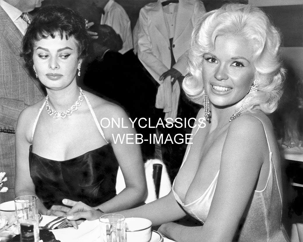 Photographs - OnlyClassics 1957 SEXY JAYNE MANSFIELD & SOPHIA LOREN 8X10 B&W PHOTO BUSTY PINUP CHEESECAKE